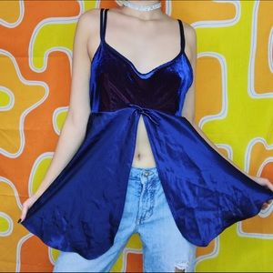 VTG Silky Velvet Cami with Front Slit